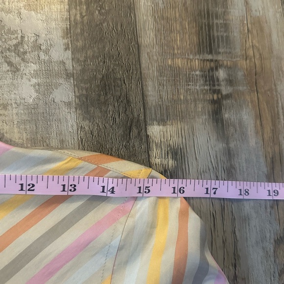 Vintage Striped Sigrid Olsen Silk and Cotton Multicolored Button-down Blouse M - Picture 6 of 7